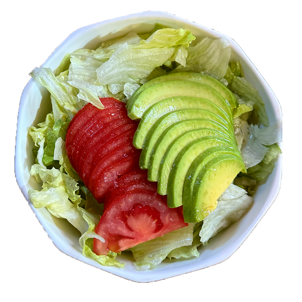 Porcion De Ensalada Lechuga, Tomate Y Palta